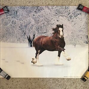 Vintage Bud Light season’s best poster series, Majestic Winter Horse Art Poster